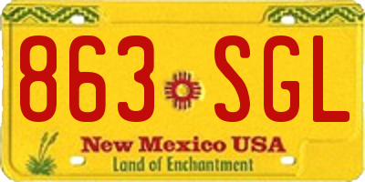 NM license plate 863SGL