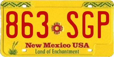 NM license plate 863SGP