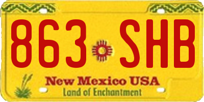 NM license plate 863SHB