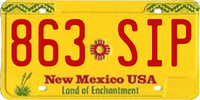 NM license plate 863SIP