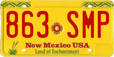 NM license plate 863SMP