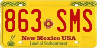 NM license plate 863SMS