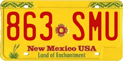 NM license plate 863SMU