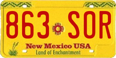 NM license plate 863SOR
