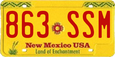 NM license plate 863SSM