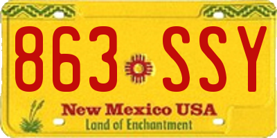 NM license plate 863SSY