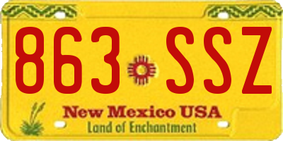 NM license plate 863SSZ