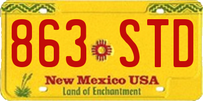 NM license plate 863STD