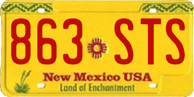 NM license plate 863STS