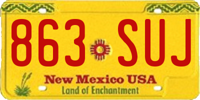 NM license plate 863SUJ