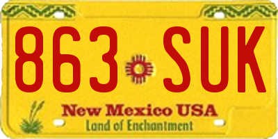 NM license plate 863SUK