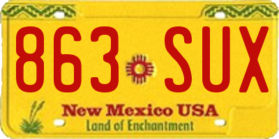 NM license plate 863SUX