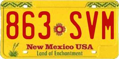 NM license plate 863SVM