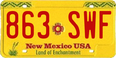 NM license plate 863SWF