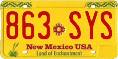 NM license plate 863SYS