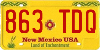 NM license plate 863TDQ