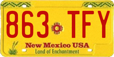 NM license plate 863TFY