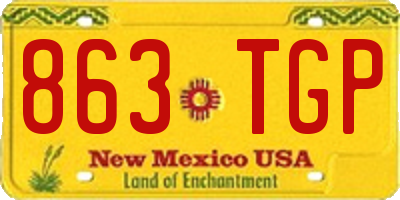 NM license plate 863TGP