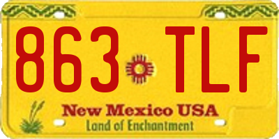 NM license plate 863TLF