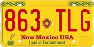 NM license plate 863TLG