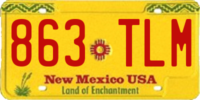 NM license plate 863TLM