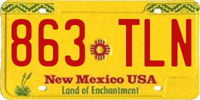 NM license plate 863TLN