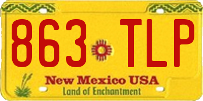 NM license plate 863TLP