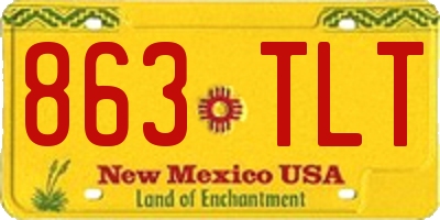 NM license plate 863TLT
