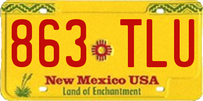 NM license plate 863TLU