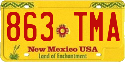 NM license plate 863TMA