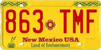 NM license plate 863TMF