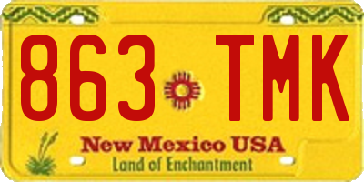 NM license plate 863TMK