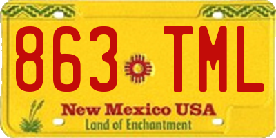NM license plate 863TML