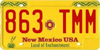 NM license plate 863TMM