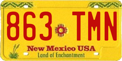 NM license plate 863TMN