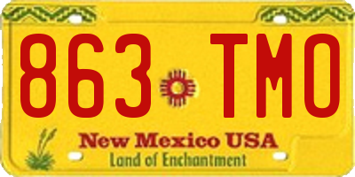 NM license plate 863TMO