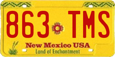NM license plate 863TMS