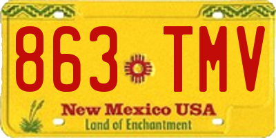 NM license plate 863TMV