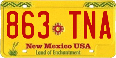 NM license plate 863TNA