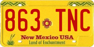 NM license plate 863TNC