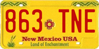 NM license plate 863TNE