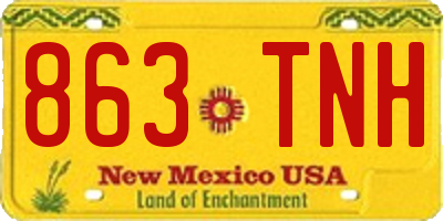 NM license plate 863TNH