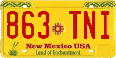 NM license plate 863TNI
