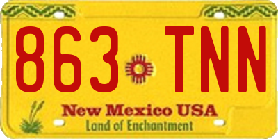NM license plate 863TNN