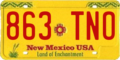 NM license plate 863TNO