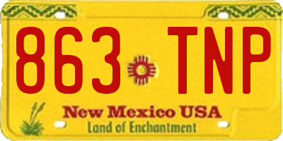 NM license plate 863TNP