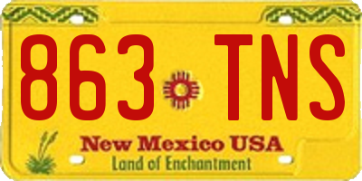 NM license plate 863TNS