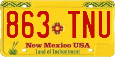 NM license plate 863TNU