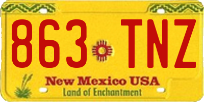 NM license plate 863TNZ
