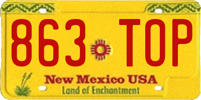 NM license plate 863TOP
